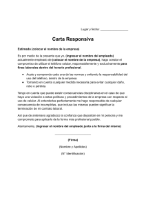 carta responsiva de celular de trabajo en formato word