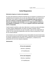 carta responsiva de trabajo en formato word